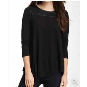 Ella Moss A Pea In The Pod Contrast Yoke Long Sleeve Tee. Black. Size L #682